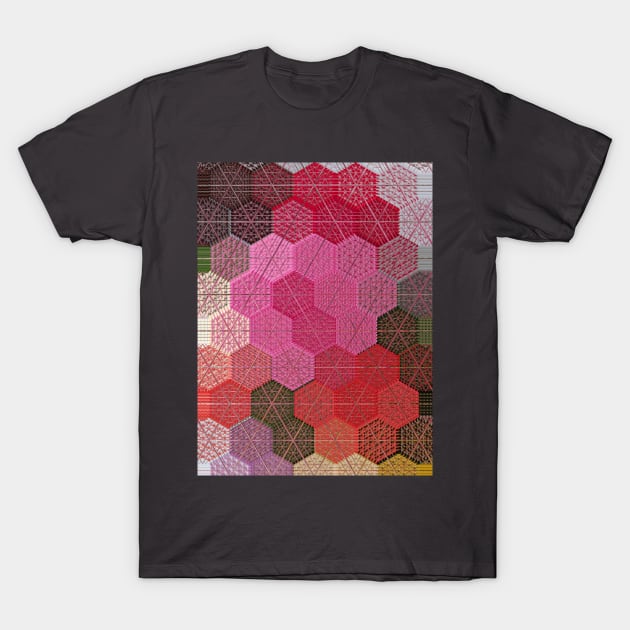 Hexagon brodery decorative pattern T-Shirt by COLORAMA